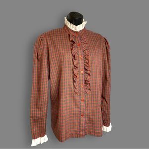 Vintage Holiday  Plaid Blouse Sz 16/XL